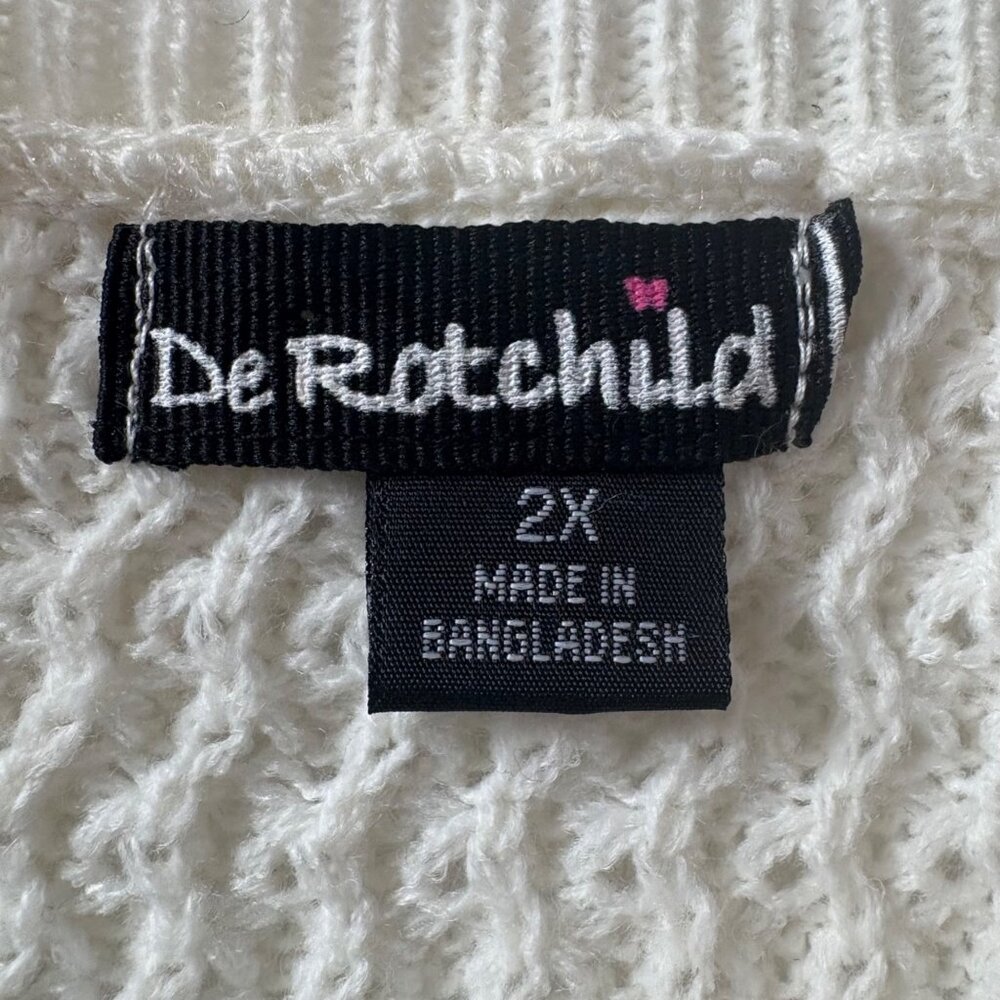 De Ratchild Womens Juniors Cold Shoulder Knit Cream Sweater 2X Long Sleeve - Picture 6 of 14